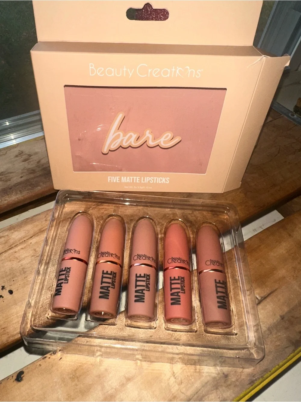 Beauty Creations Bare Five Matte Lipstick Set - Nude Shades - New